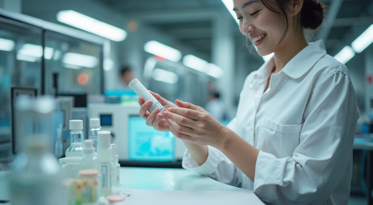 ネイルOKの清潔な工場で働く女性のイメージ