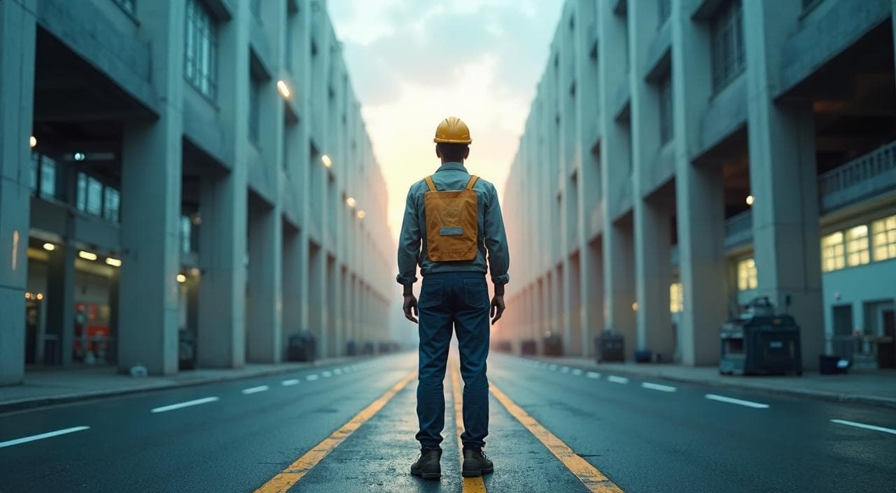 期間工を辞めた後に、期間工ループを続けるか、正社員や常用型派遣として安定したキャリアに進むかの選択肢を示すイラスト