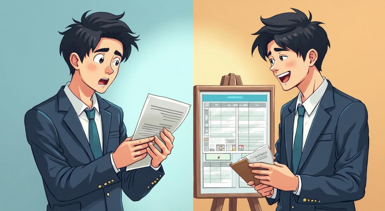 入社祝い金の給与明細を見て手取り額の少なさに驚く様子と、分割支給の仕組みを理解して安心するイメージ