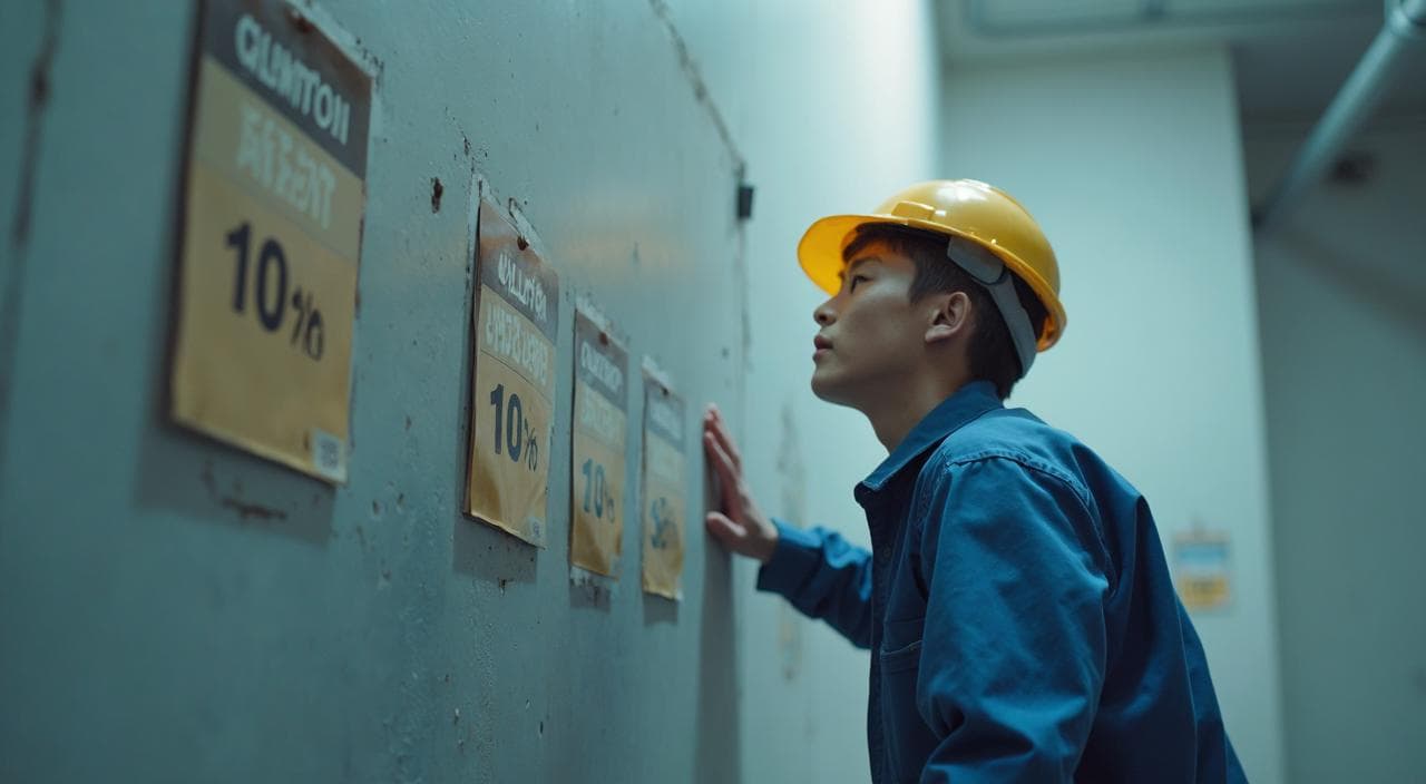 期間工から正社員に登用される確率（10%前後の狭き門）と高い壁に挑むイメージ