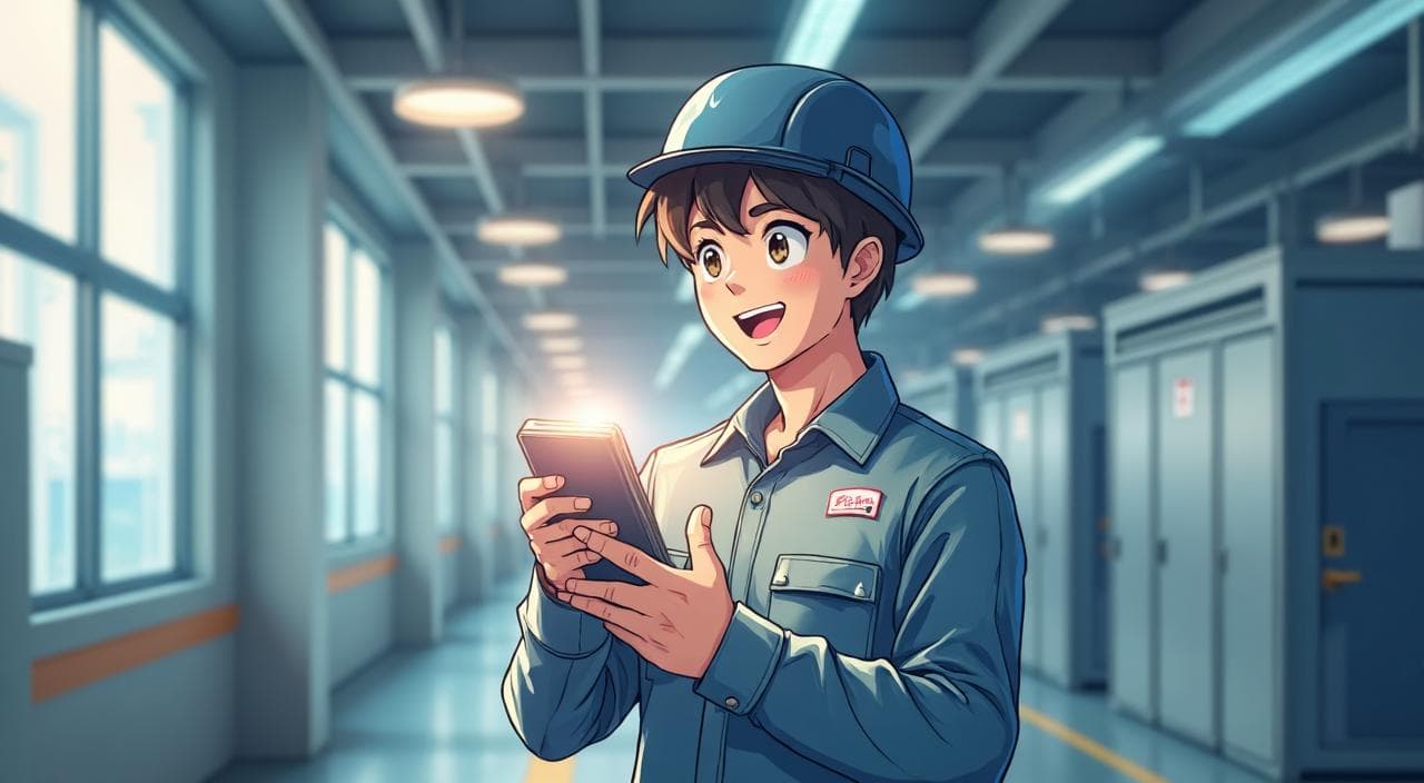 トヨタ自動車（愛知）の工場求人で高時給と手厚い入社特典の裏技を見つけて喜ぶ日本人男性のイメージ